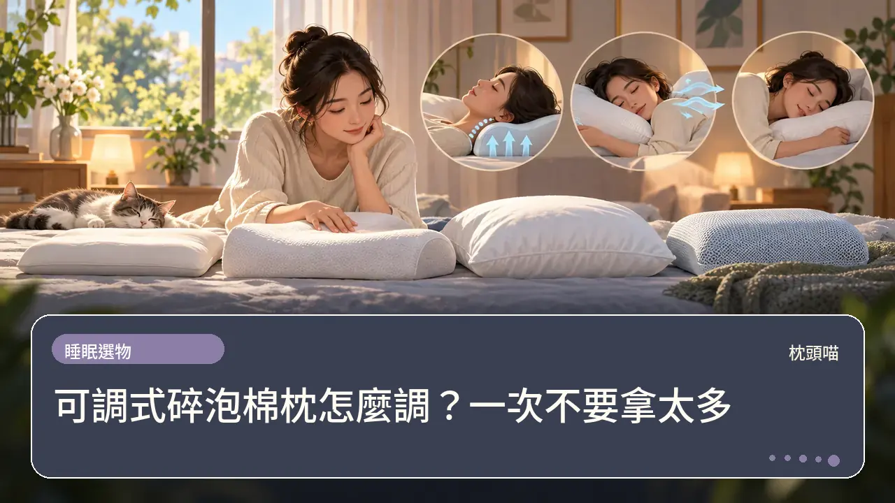 可調式碎泡棉枕怎麼調?一次不要拿太多主題插畫