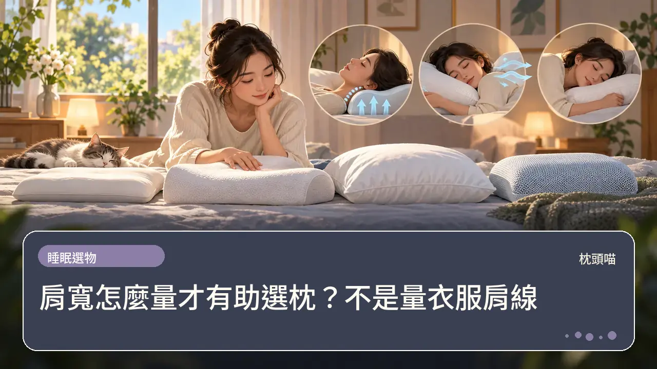 肩寬怎麼量才有助選枕？不是量衣服肩線主題插畫