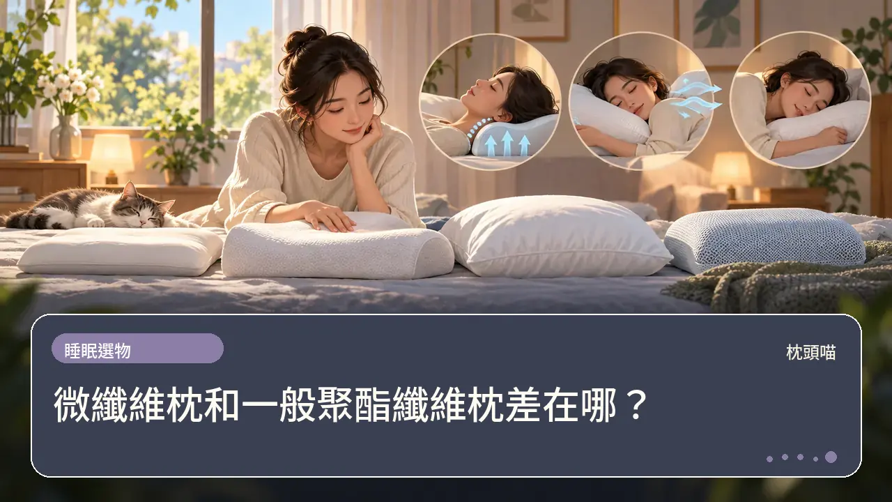 微纖維枕和一般聚酯纖維枕差在哪?主題插畫