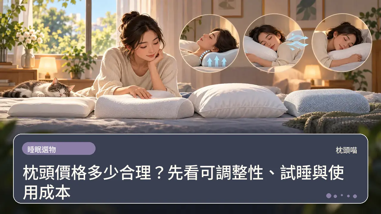 枕頭價格多少合理?先看可調整性、試睡與使用成本主題插畫