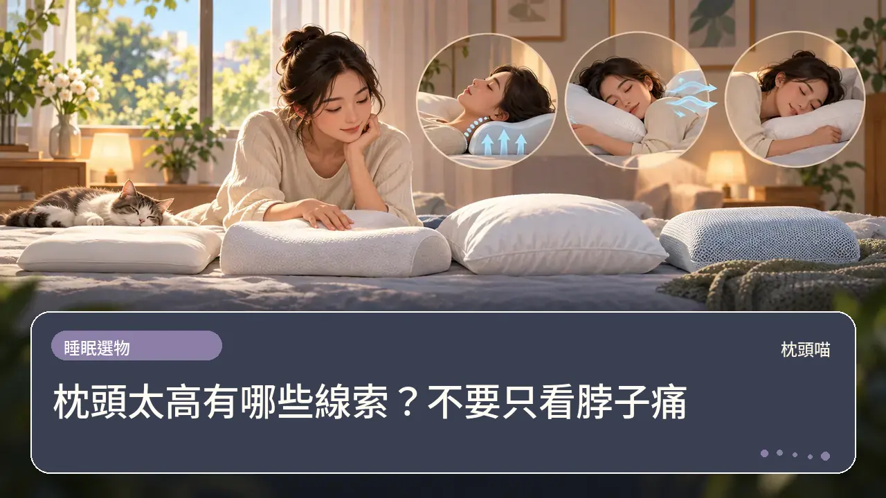 枕頭太高有哪些線索？不要只看脖子痛主題插畫