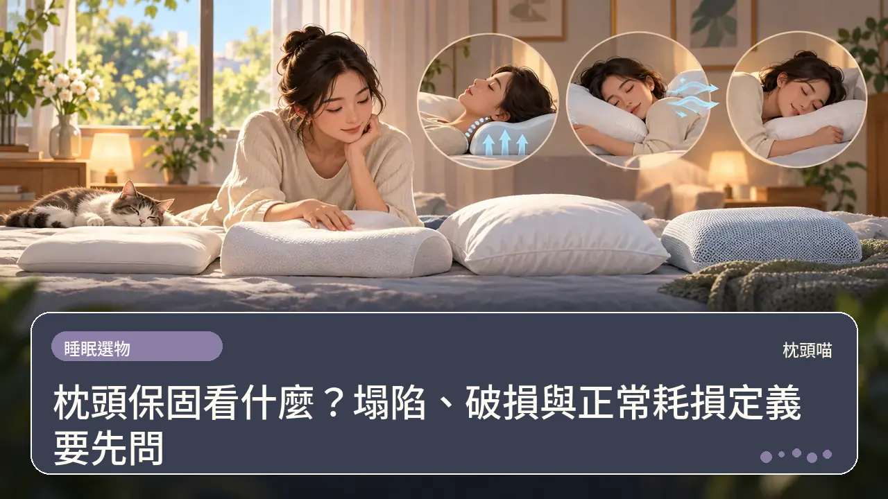 枕頭保固看什麼？塌陷、破損與正常耗損定義要先問主題插畫