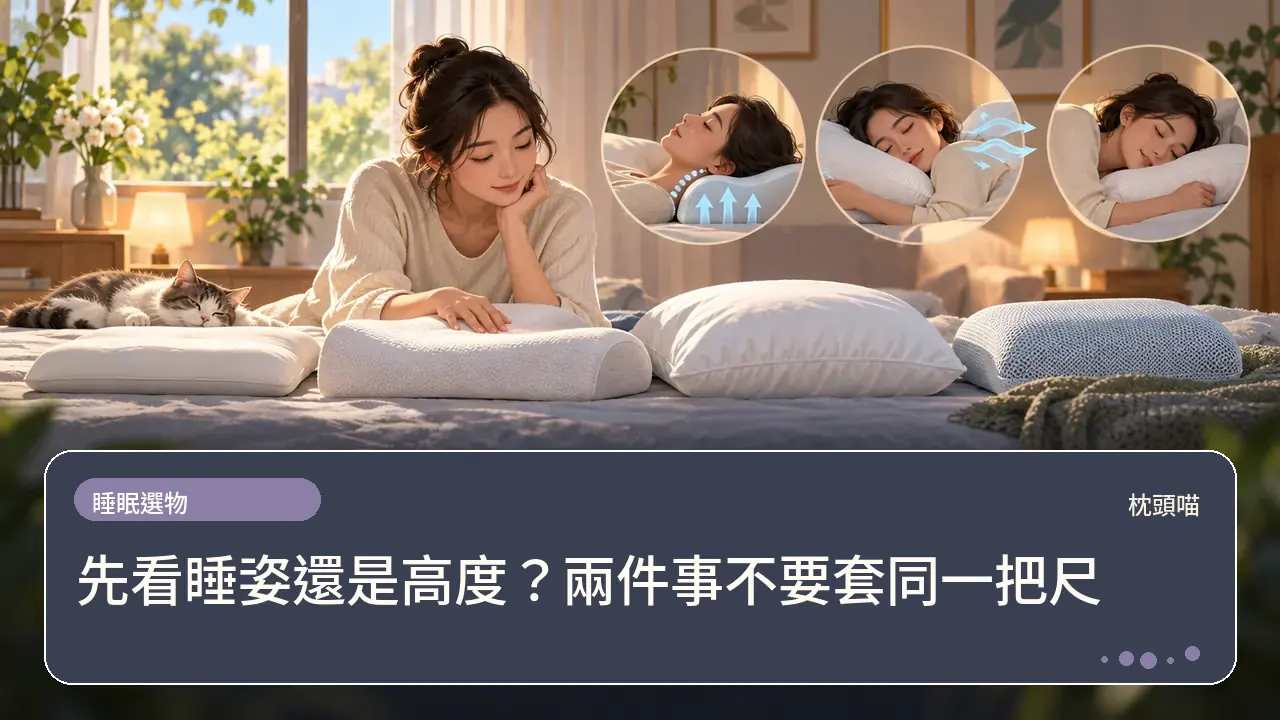 先看睡姿還是高度?兩件事不要套同一把尺主題插畫