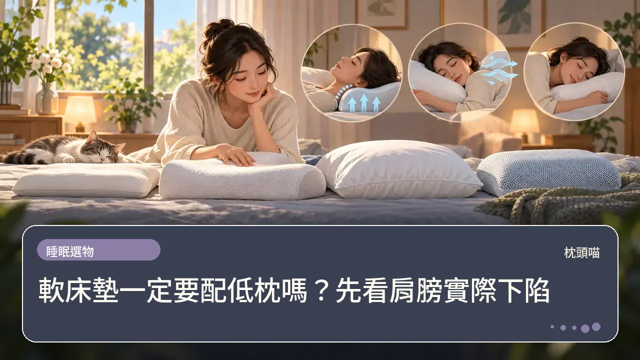 軟床墊一定要配低枕嗎?先看肩膀實際下陷主題插畫